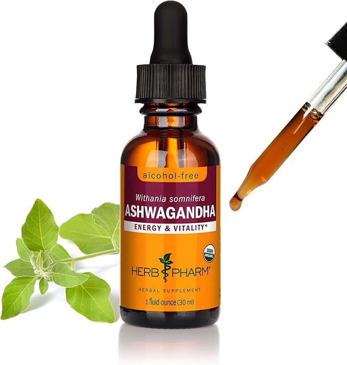 Herb Pharm Organic Ashwagandha Liquid Extract Alcohol-Free Adaptogen