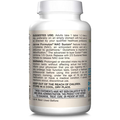Jarrow Formulas N-A-C Sustain 600 Mg Dietary Supplement 60 Tablets