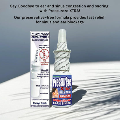 Pressureze Xtra Natural Preservative Free Nasal Spray for Severe Sinus Congestion