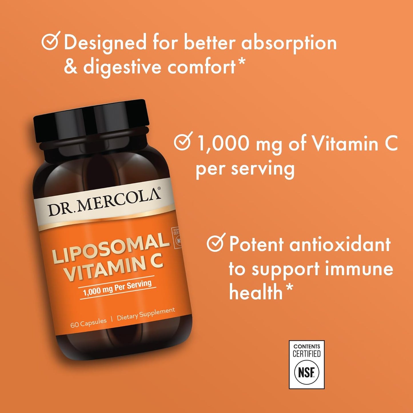Dr. Mercola Liposomal Vitamin C 1000mg 60 Count