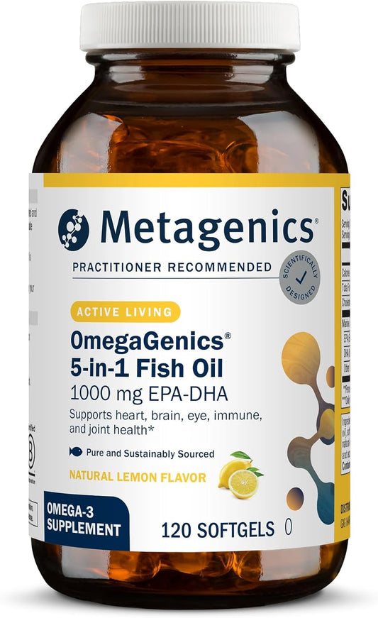 Metagenics OmegaGenics Omega-3 Fish Oil 1000mg EPA DHA 120 Softgels