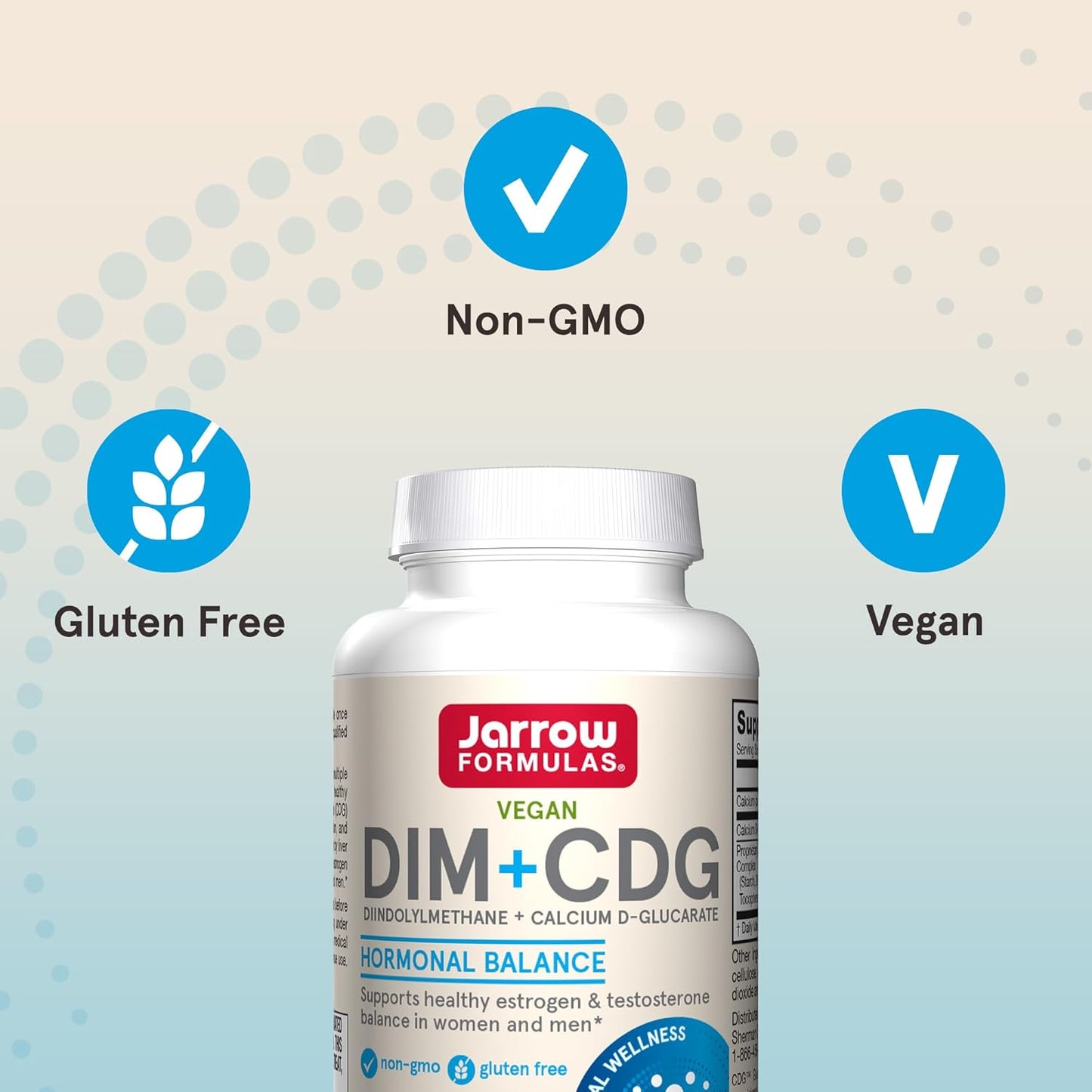 Jarrow Formulas DIM Plus CDG Veggie Capsules Hormone Balance Supplement 30 Count