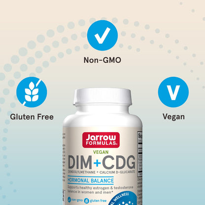 Jarrow Formulas DIM Plus CDG Veggie Capsules Hormone Balance Supplement 30 Count
