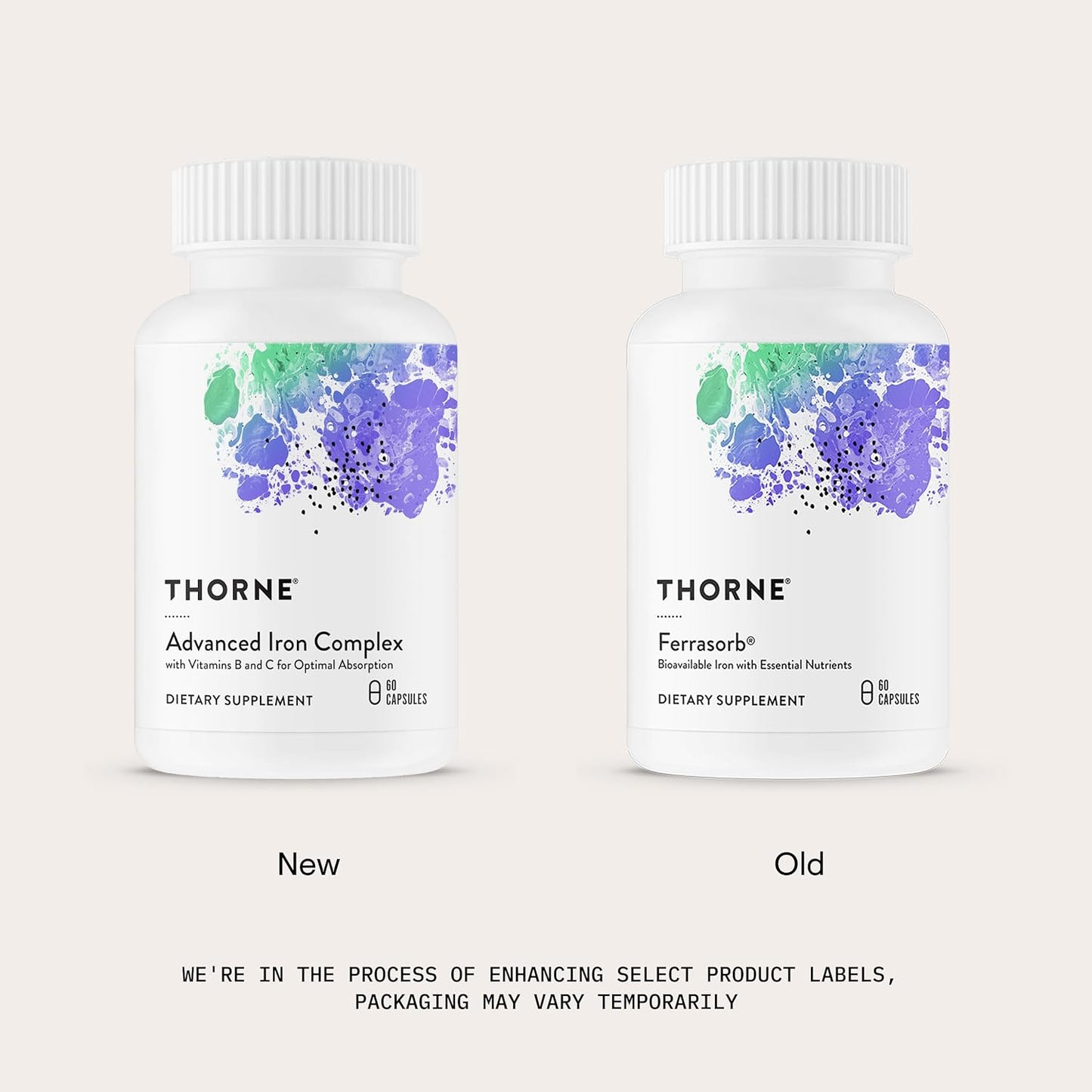 THORNE Advanced Iron Complex - Blood Support Supplement - Elemental Iron 36mg - 60 Capsules
