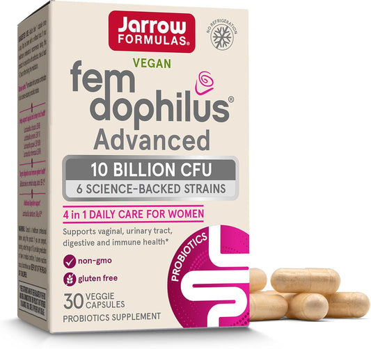 Jarrow Formulas Fem-Dophilus Advanced Probiotics 10 Billion CFU 30 Capsules
