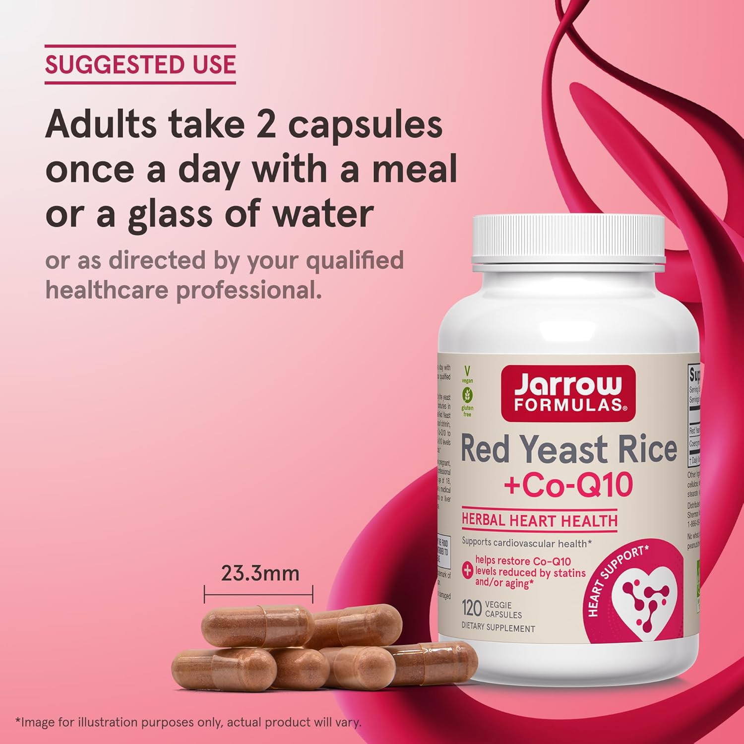 Jarrow Formulas Red Yeast Rice 1200 mg and CoQ10 100 mg Veggie Caps
