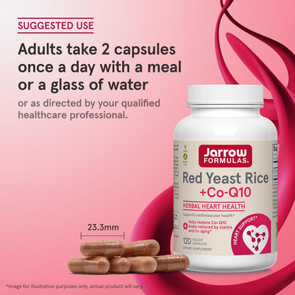 Jarrow Formulas Red Yeast Rice 1200 mg and CoQ10 100 mg Veggie Caps