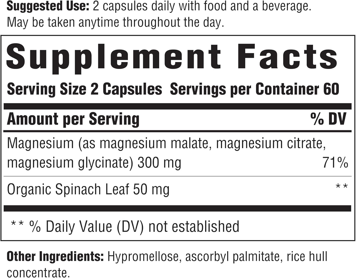 INNATE Response Formulas Magnesium Glycinate Citrate & Malate 300 mg Capsules 120 Count