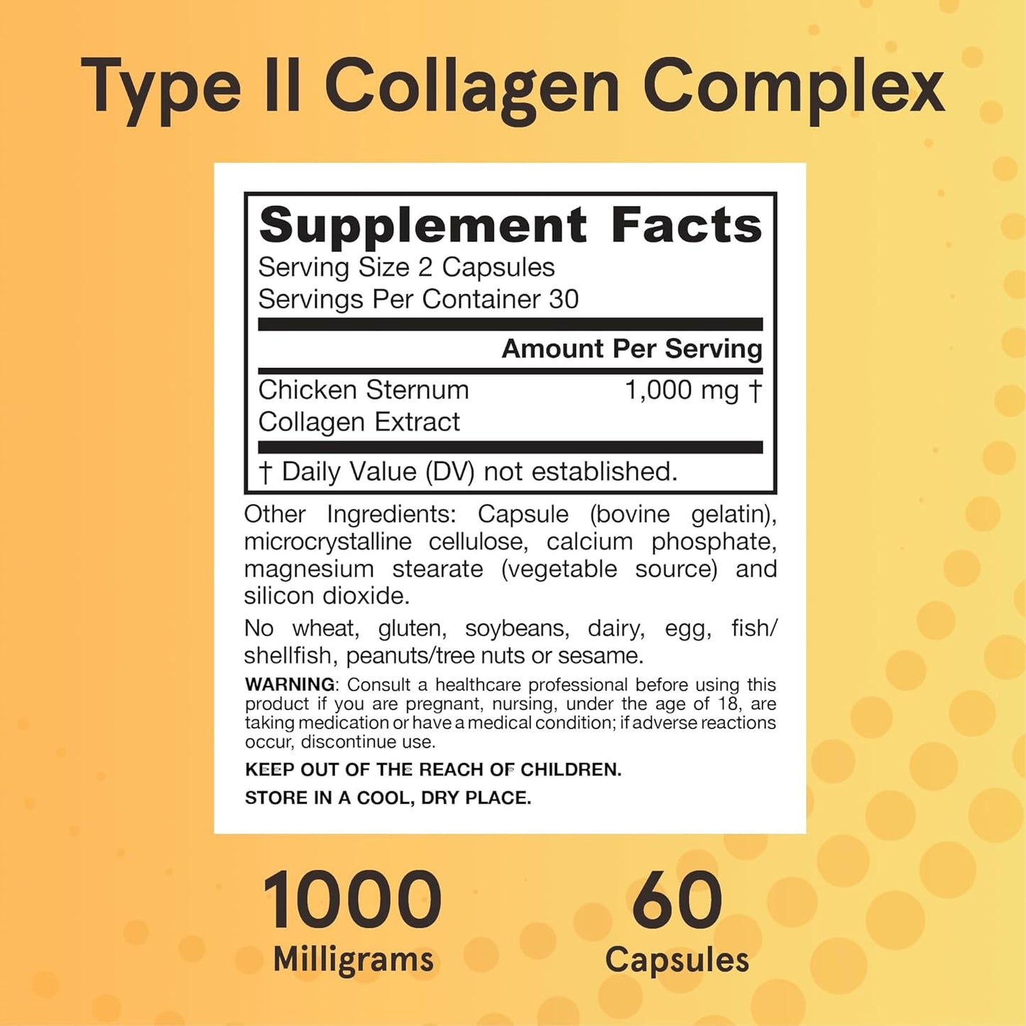 Jarrow Formulas Type II Collagen Complex 1000 mg 60 Capsules