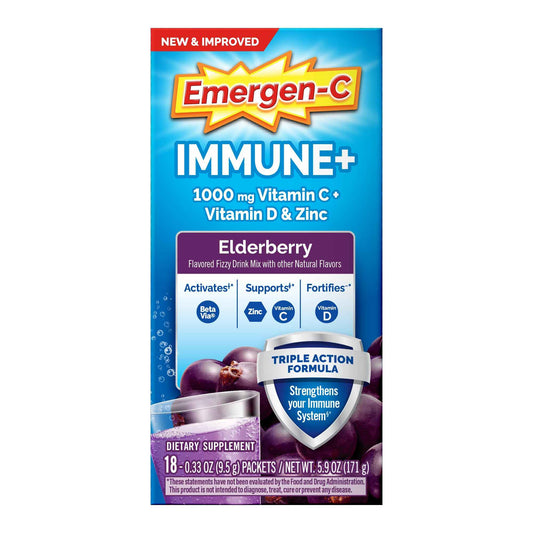 Emergen-C Immune+ Triple Action Immune Support Powder, BetaVia (R) - 18 Ct
