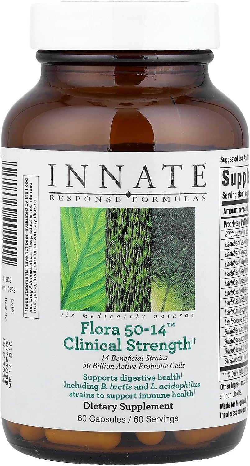 INNATE Response Formulas Flora 50-14 Clinical Strength Probiotic Supplement 60 Capsules