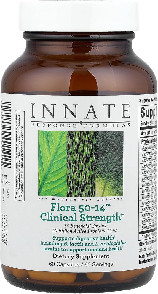 INNATE Response Formulas Flora 50-14 Clinical Strength Probiotic Supplement 60 Capsules