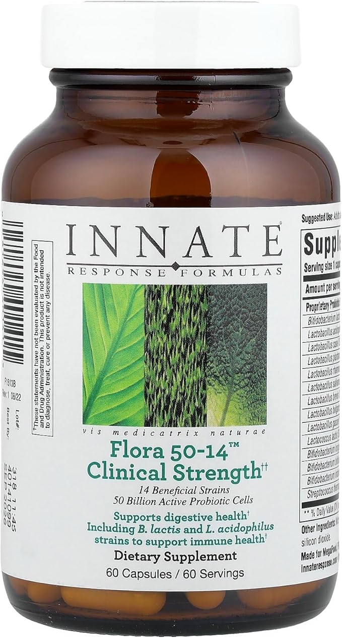 INNATE Response Formulas Flora 50-14 Clinical Strength Probiotic Supplement 60 Capsules