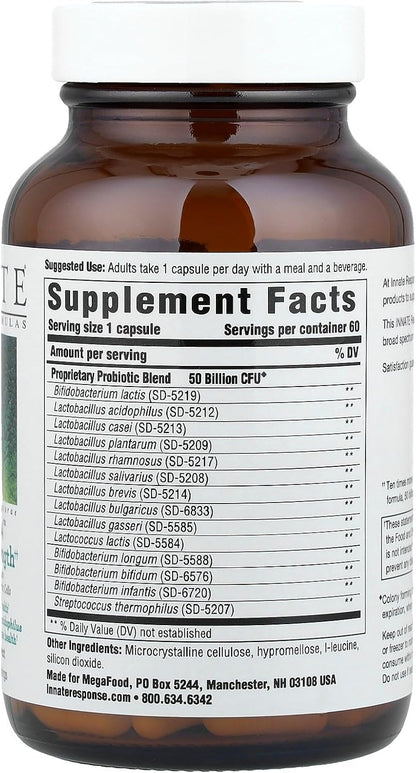 INNATE Response Formulas Flora 50-14 Clinical Strength Probiotic Supplement 60 Capsules