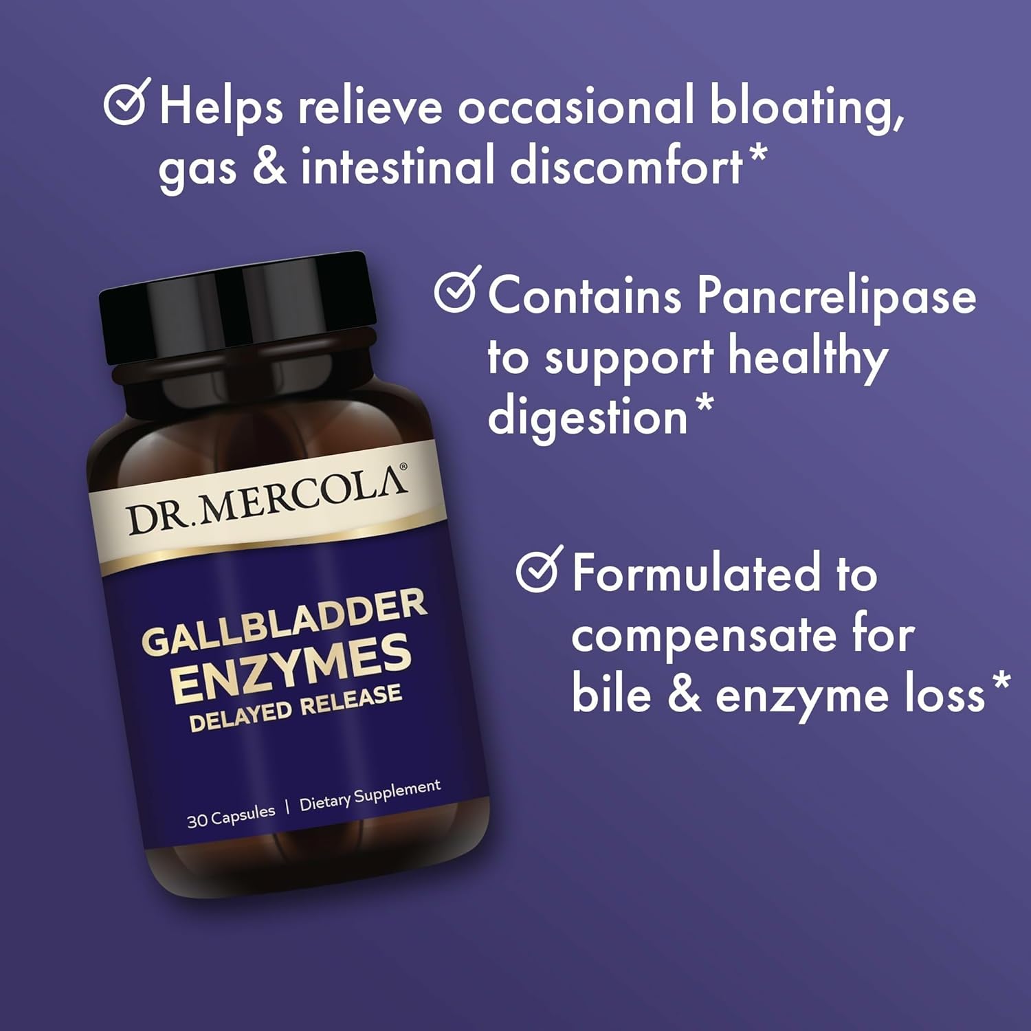 Dr. Mercola Gallbladder Enzymes Digestive Support 30 Capsules