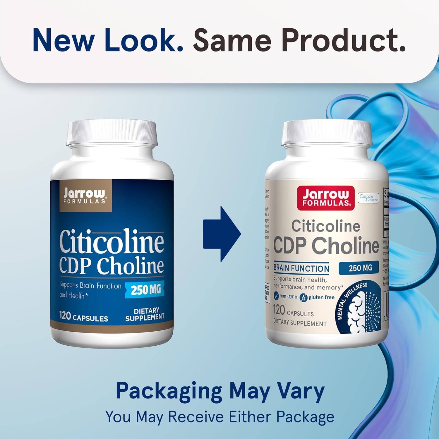 Jarrow Formulas Citicoline CDP 250mg Brain Health Supplement 120 Capsules