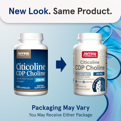 Jarrow Formulas Citicoline CDP 250mg Brain Health Supplement 120 Capsules