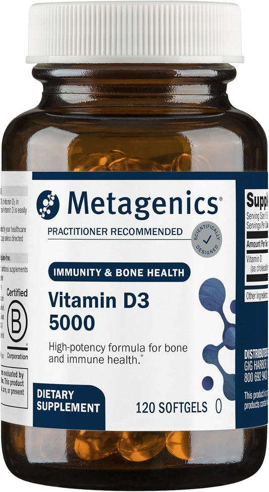 Metagenics Vitamin D3 5000 IU Supplement Softgels 120 Count