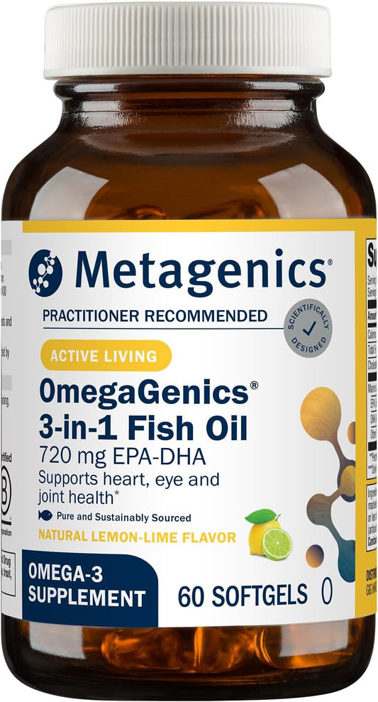 Metagenics OmegaGenics EPA-DHA 720 mg Fish Oil Softgels 60 Count
