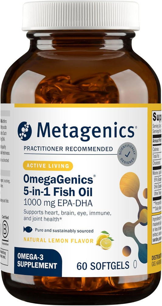 Metagenics OmegaGenics Omega-3 Fish Oil 1000mg EPA DHA 60 Count