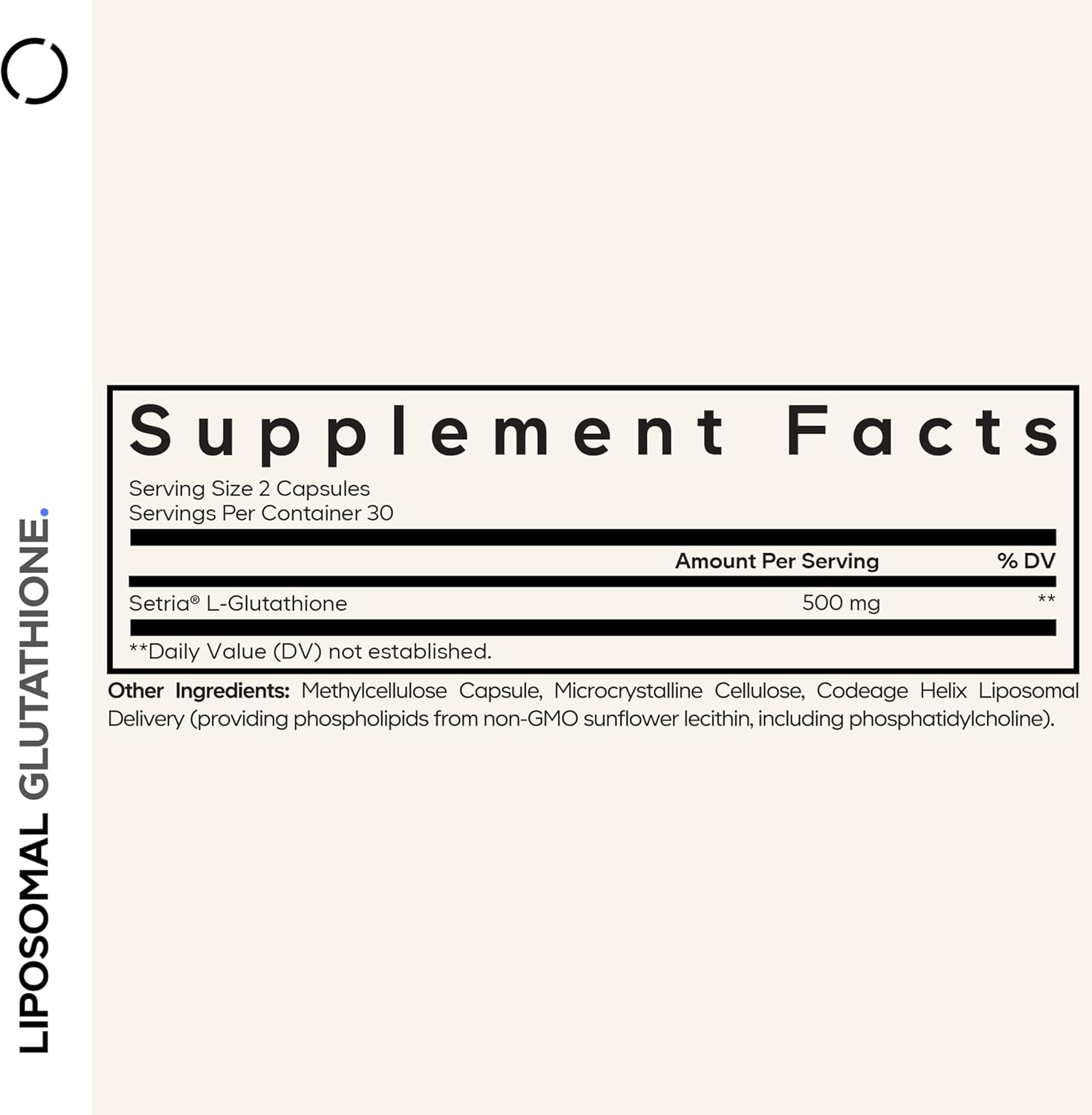Codeage Liposomal Glutathione Supplement - Pure Reduced Setria L-Glutathione, Liposomal Delivery, Phospholipid Complex - Encapsulated Glutathione Powder Pills - Vegan, Non-GMO - 60 Capsules