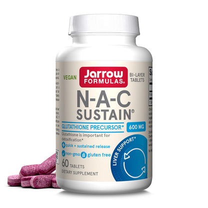 Jarrow Formulas N-A-C Sustain 600 Mg Dietary Supplement 60 Tablets