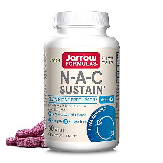 Jarrow Formulas N-A-C Sustain 600 Mg Dietary Supplement 60 Tablets