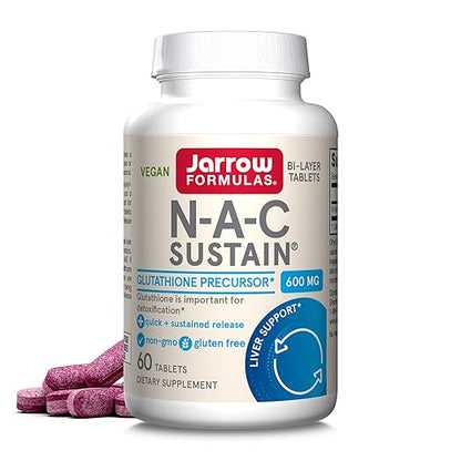 Jarrow Formulas N-A-C Sustain 600 Mg Dietary Supplement 60 Tablets