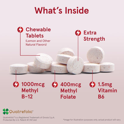 Jarrow Formulas Methyl B-12 & Methyl Folate 100 Chewable Tablets