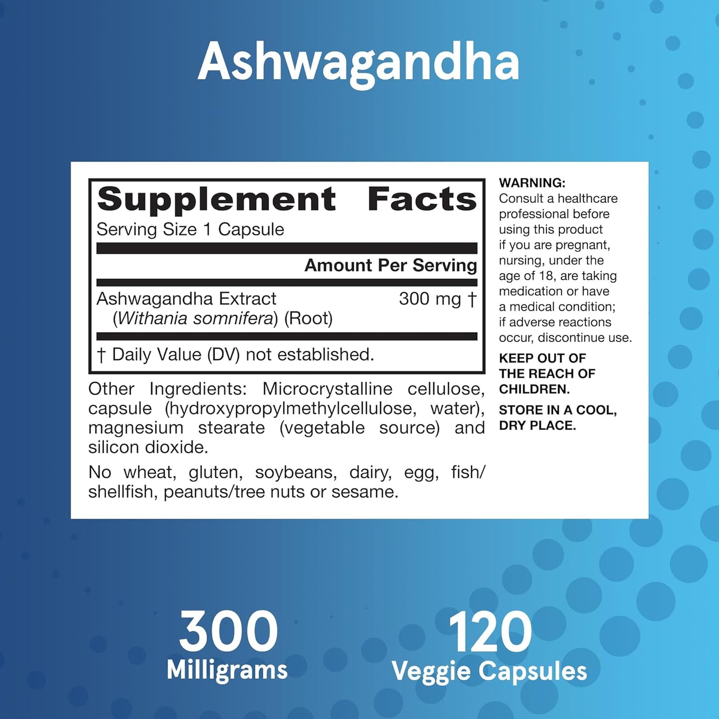 Jarrow Formulas KSM-66 Ashwagandha 300 mg Capsules 120 Count