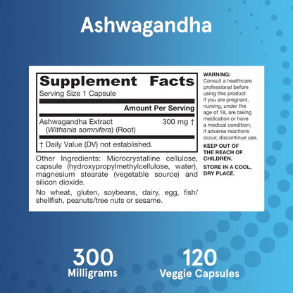 Jarrow Formulas KSM-66 Ashwagandha 300 mg Capsules 120 Count