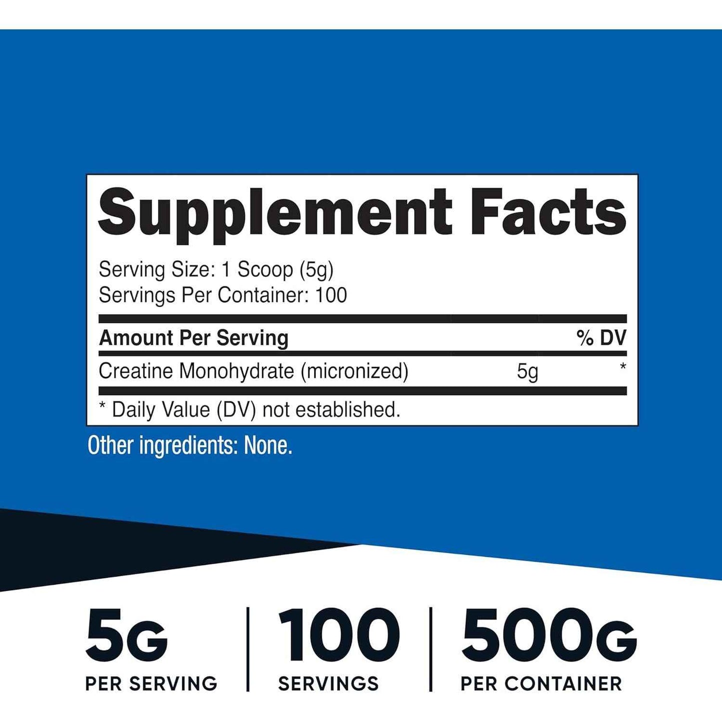 Nutricost Creatine Monohydrate Micronized Powder 500G, 5000mg Per Serv (5g) - 100 Servings, 17.9 Oz