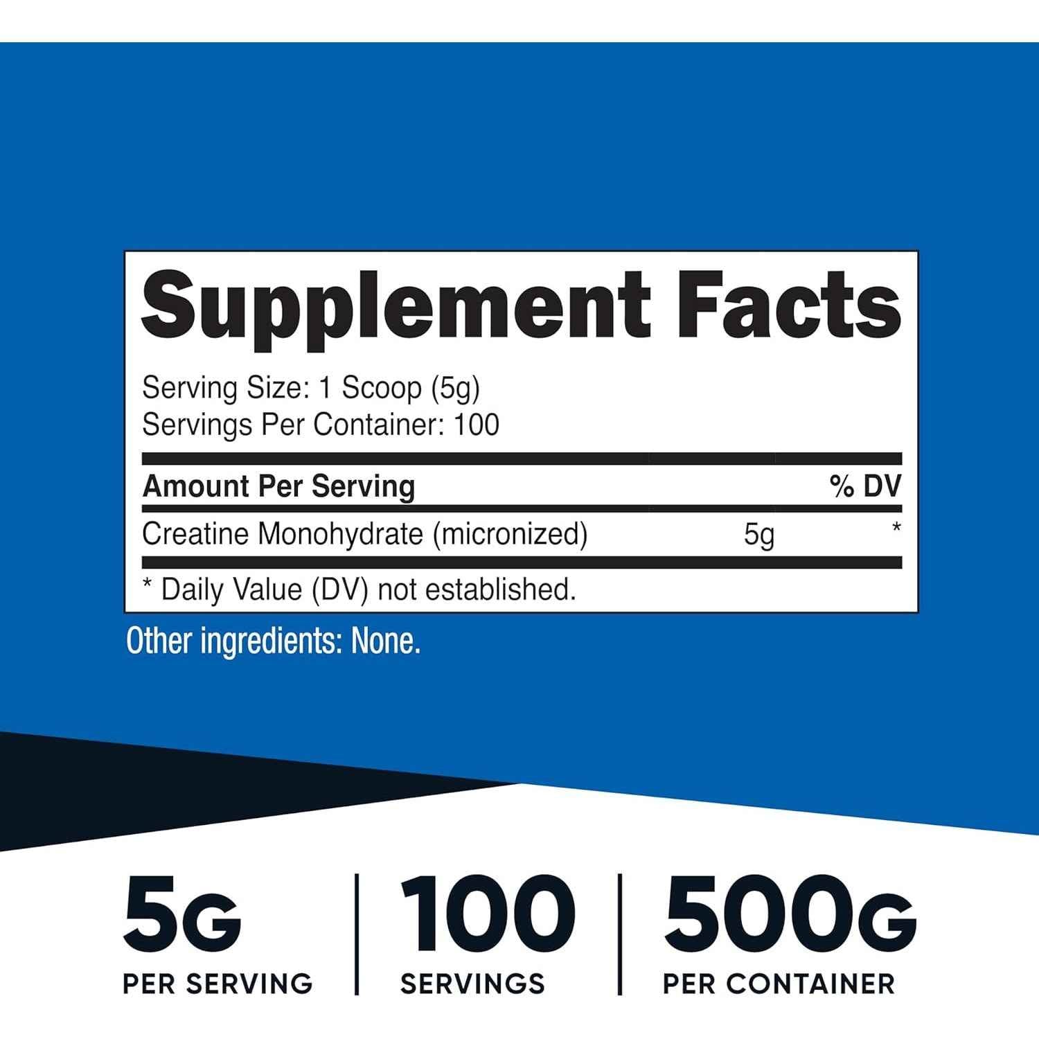 Nutricost Creatine Monohydrate Micronized Powder 500G, 5000mg Per Serv (5g) - 100 Servings, 17.9 Oz