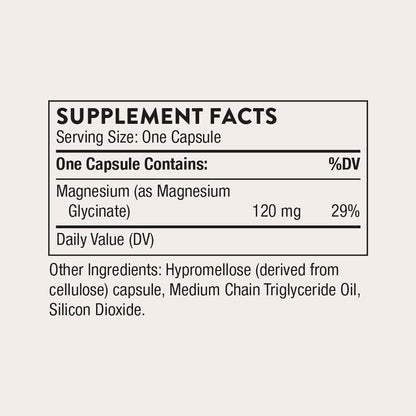 THORNE Magnesium Glycinate Capsules Chelated 90 Servings