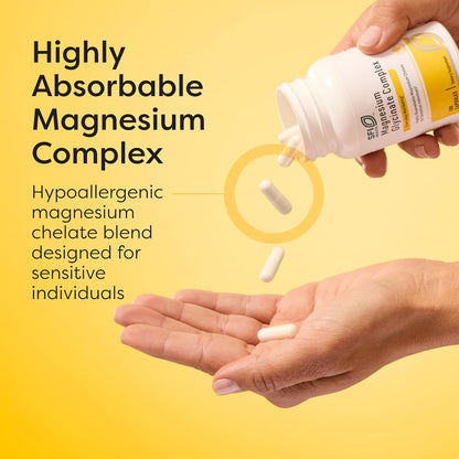 Klaire Labs Magnesium Glycinate Complex Chelated Supplement 100 Capsules