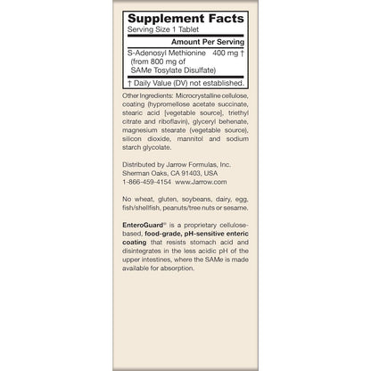 Jarrow Formulas SAMe 400 mg Supplement Tablets 60 Count
