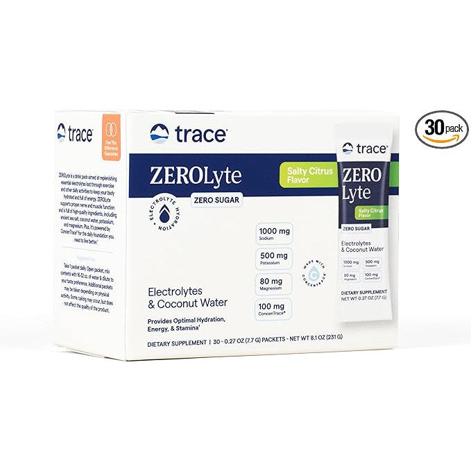 Trace Minerals ZeroLyte Salty Citrus Flavor Electrolyte Drink Mix 30 Packets