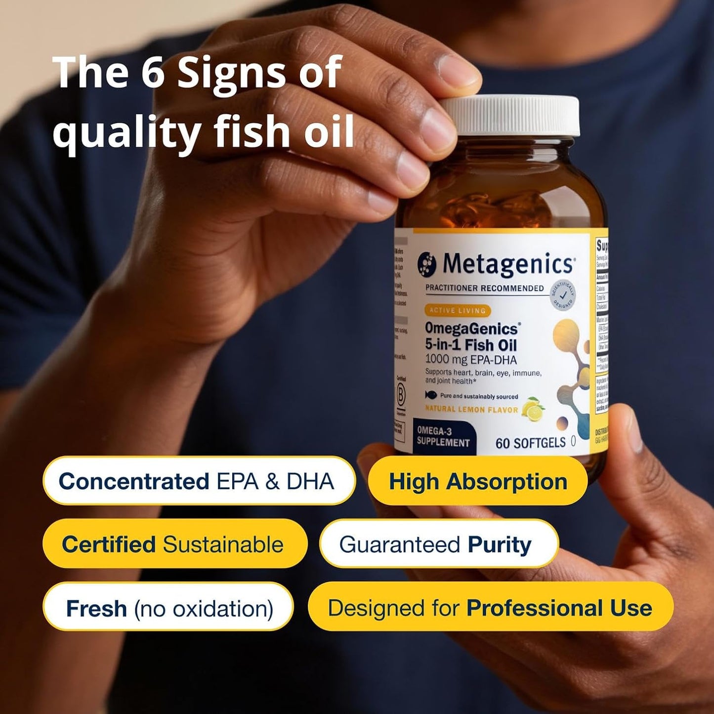 Metagenics OmegaGenics Omega-3 Fish Oil 1000mg EPA DHA 120 Softgels