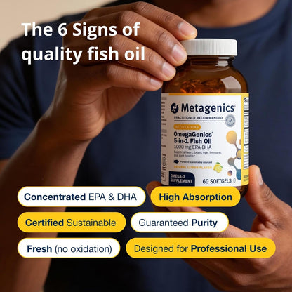 Metagenics OmegaGenics Omega-3 Fish Oil 1000mg EPA DHA 120 Softgels