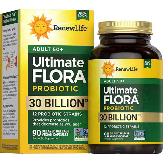 Renew Life Probiotic Adult 50 Plus Capsules 30 Billion CFU 90 Count