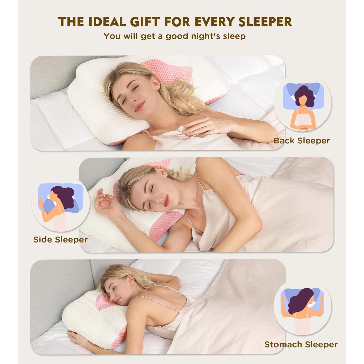 Osteo Cervical Pillow for Neck Pain Relief, Hollow Design Memory Foam with Cooling Case