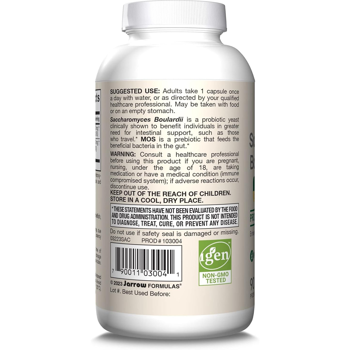Jarrow Formulas Saccharomyces Boulardii + MOS Probiotic Capsules 5 Billion CFU