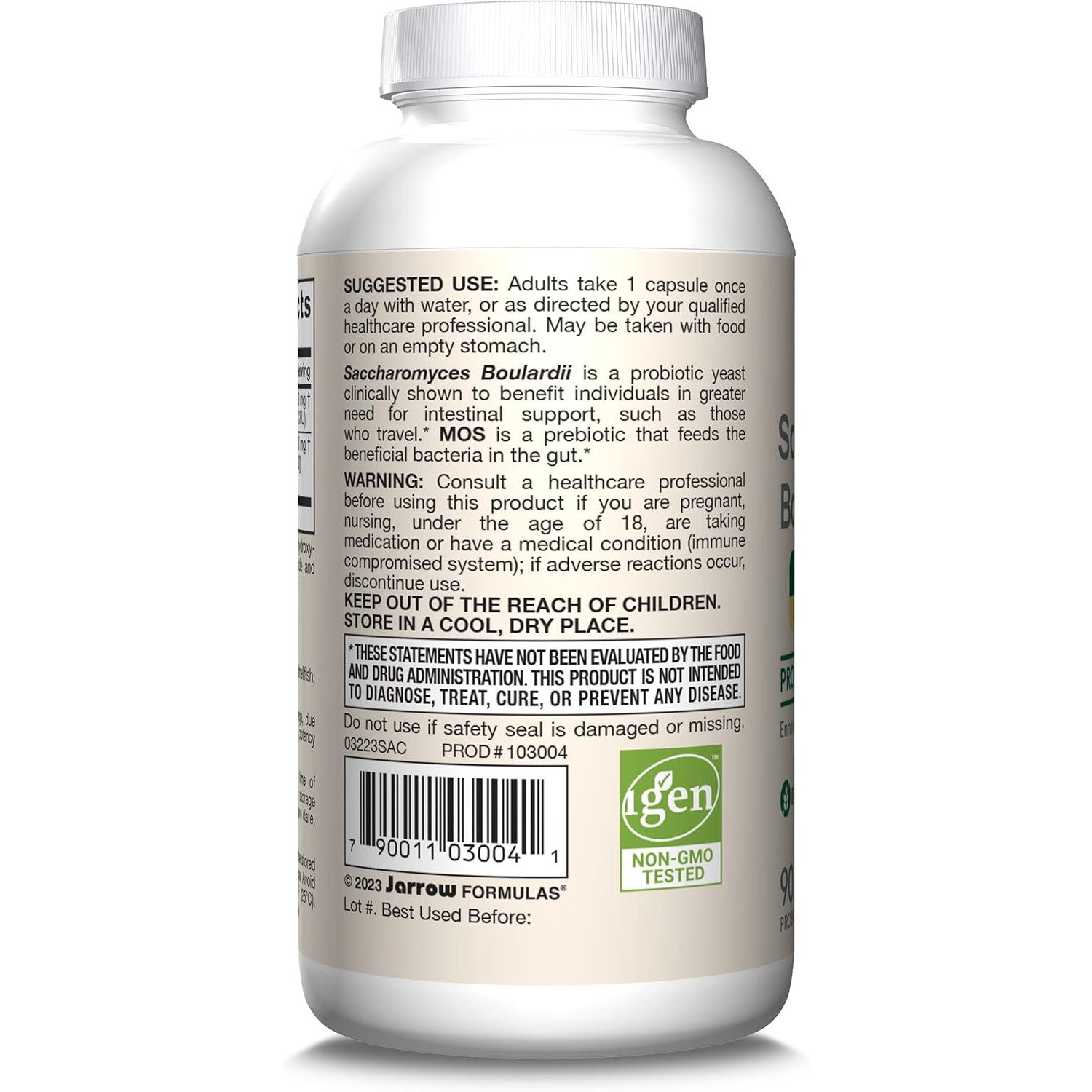Jarrow Formulas Saccharomyces Boulardii + MOS Probiotic Capsules 5 Billion CFU