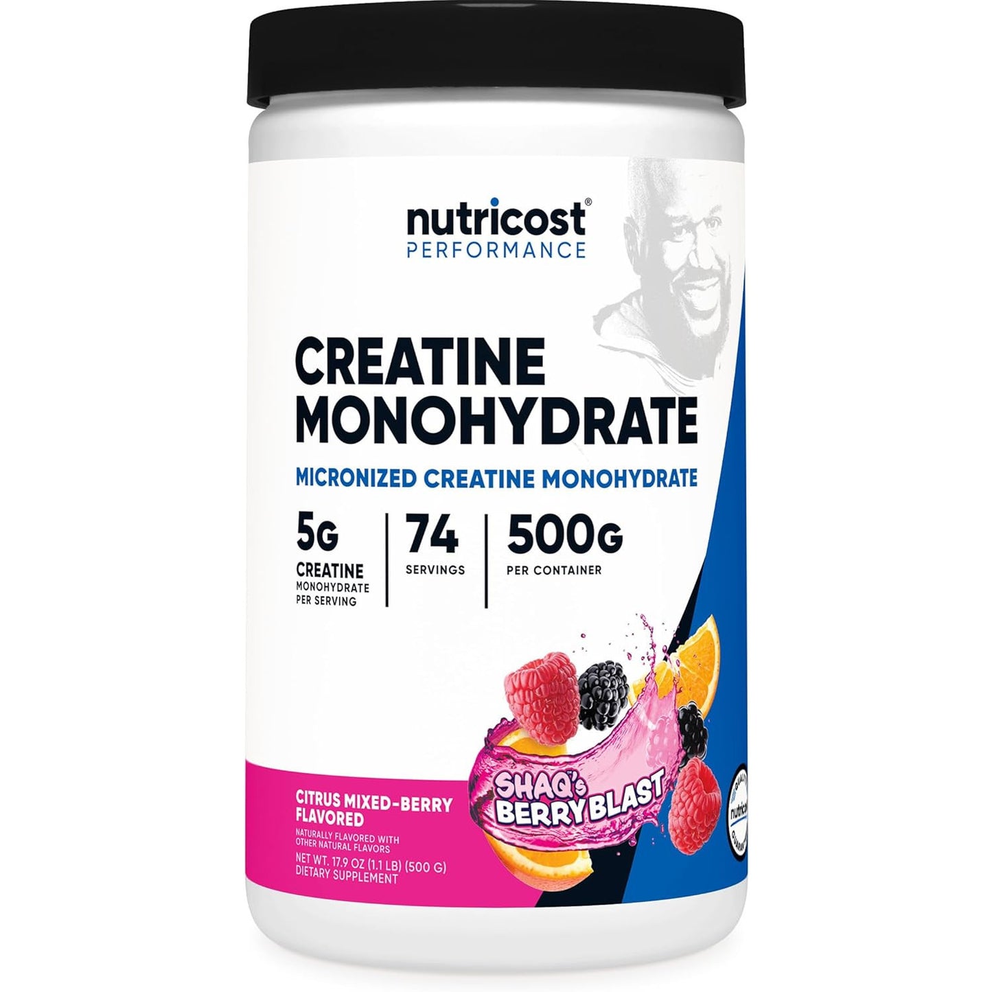 Nutricost Creatine Monohydrate Micronized Powder 500G, 5000mg Per Serv (5g) - 100 Servings, 17.9 Oz