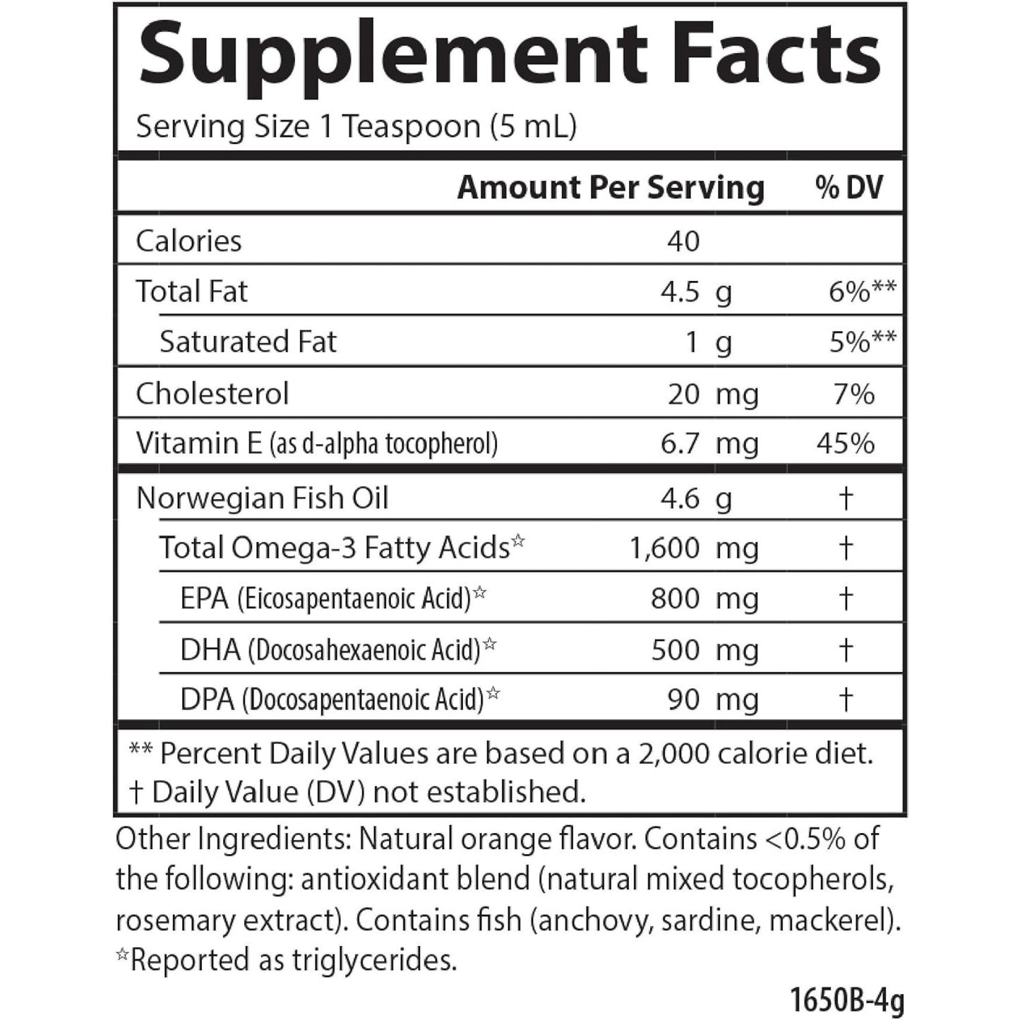 Carlson The Very Finest Fish Oil 1600 mg Omega-3s Liquid 6.7 fl oz Orange