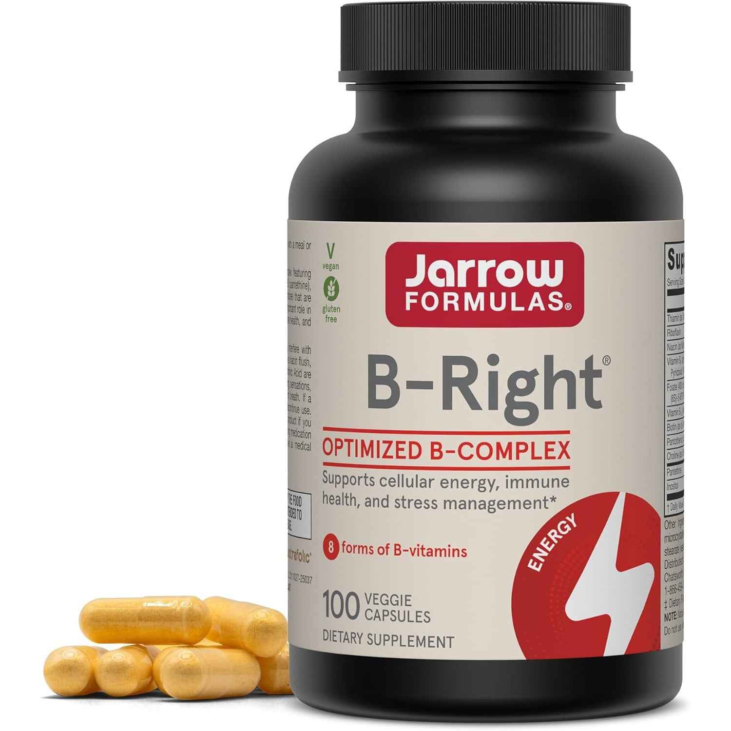 Jarrow Formulas B-Right Vitamin B Complex Formula 100 Veggie Caps