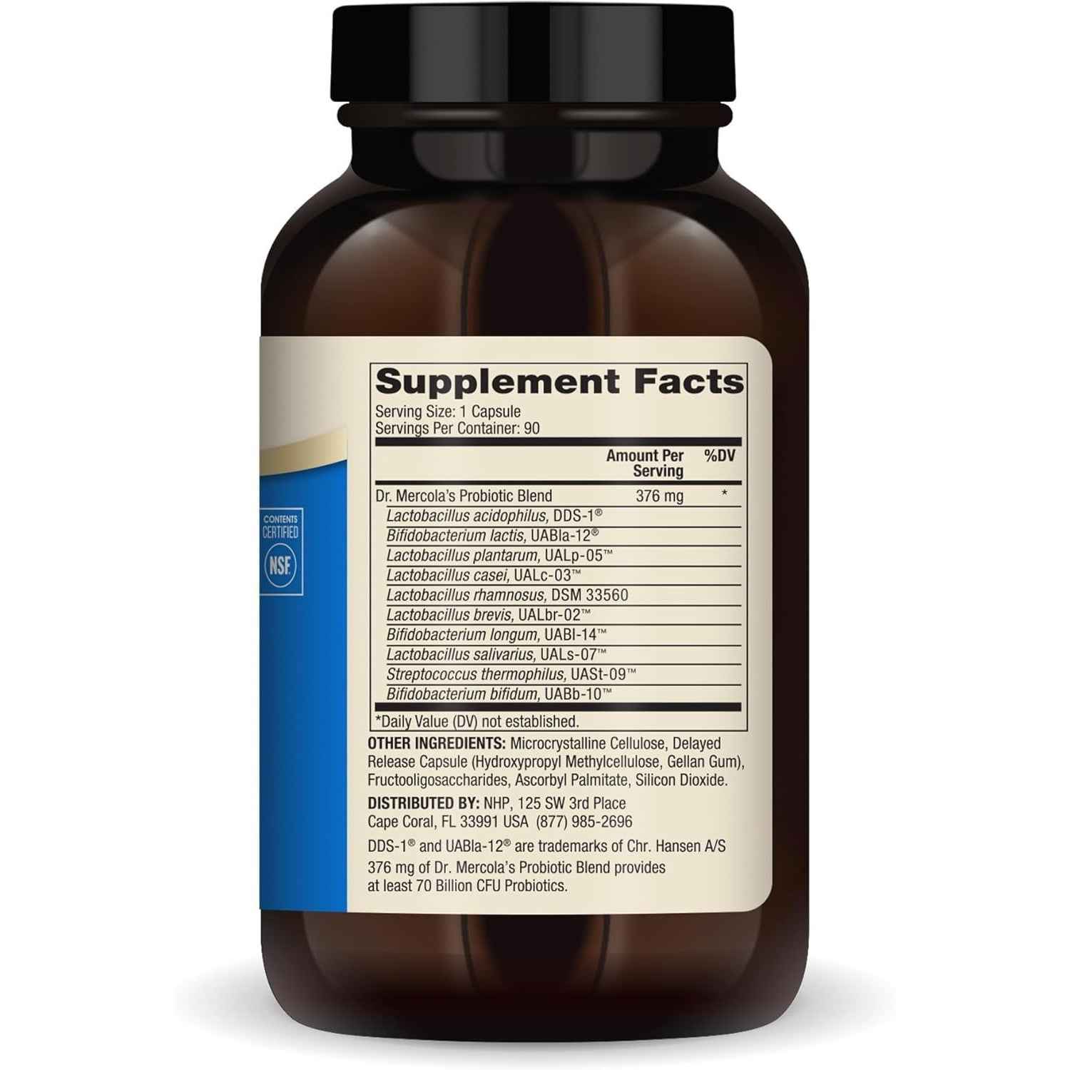 Dr. Mercola Complete Probiotics 70 Billion CFU 10 Strains 90 Capsules
