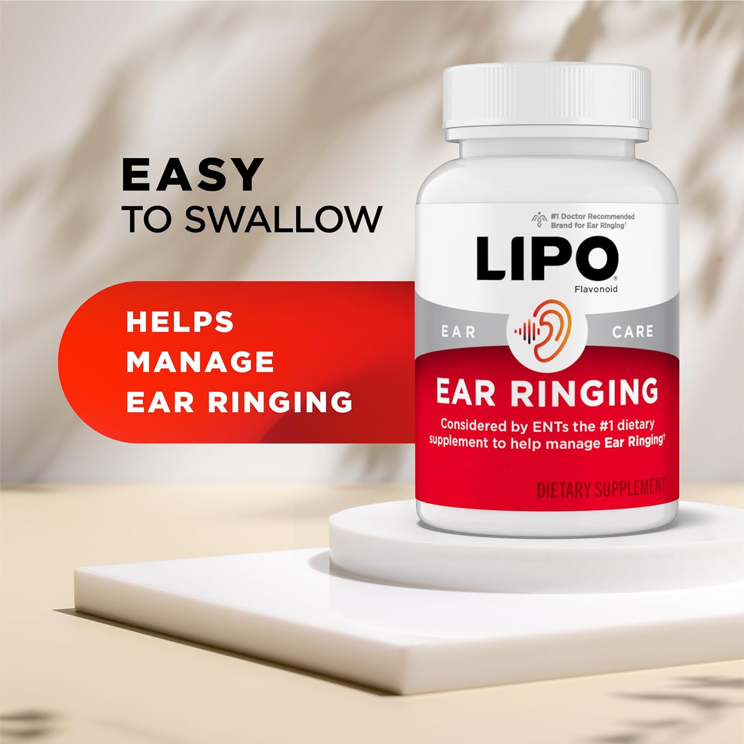 LIPO Ear Ringing Support Supplement Lemon Bioflavonoid Complex 500 Caplets