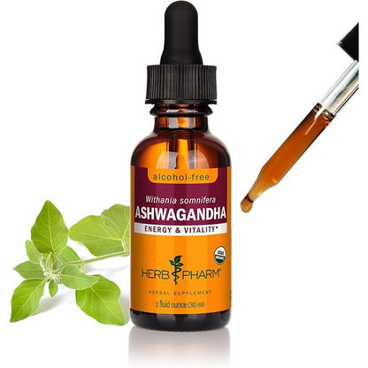 Herb Pharm Organic Ashwagandha Liquid Extract Alcohol-Free Adaptogen