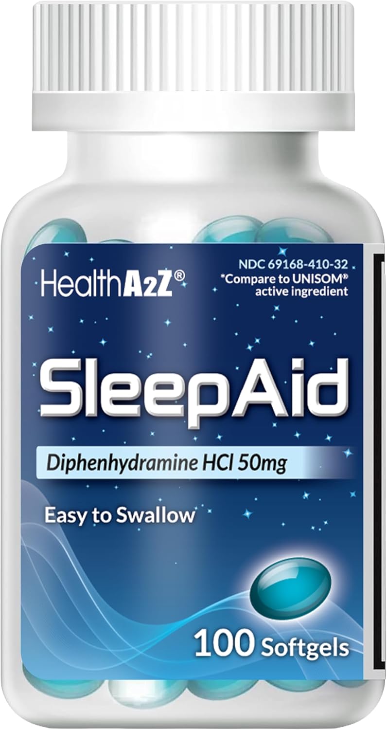 HealthA2Z Sleep Aid Diphenhydramine Softgels 50mg 100 Count